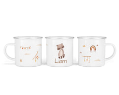 Personalisierte Emailletasse 32.Waschbär - Mamikes