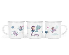 Personalisierte Emailletasse 40. Drachenreiterin - Mamikes