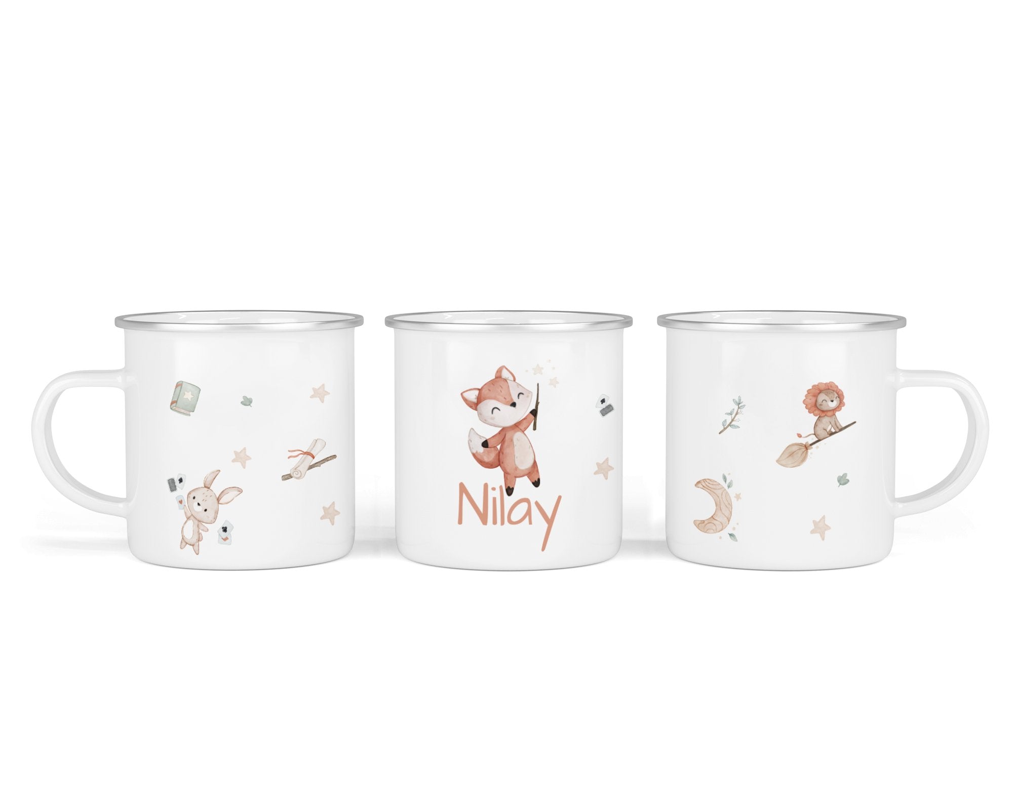 Personalisierte Emailletasse 5.magic woodland - Mamikes