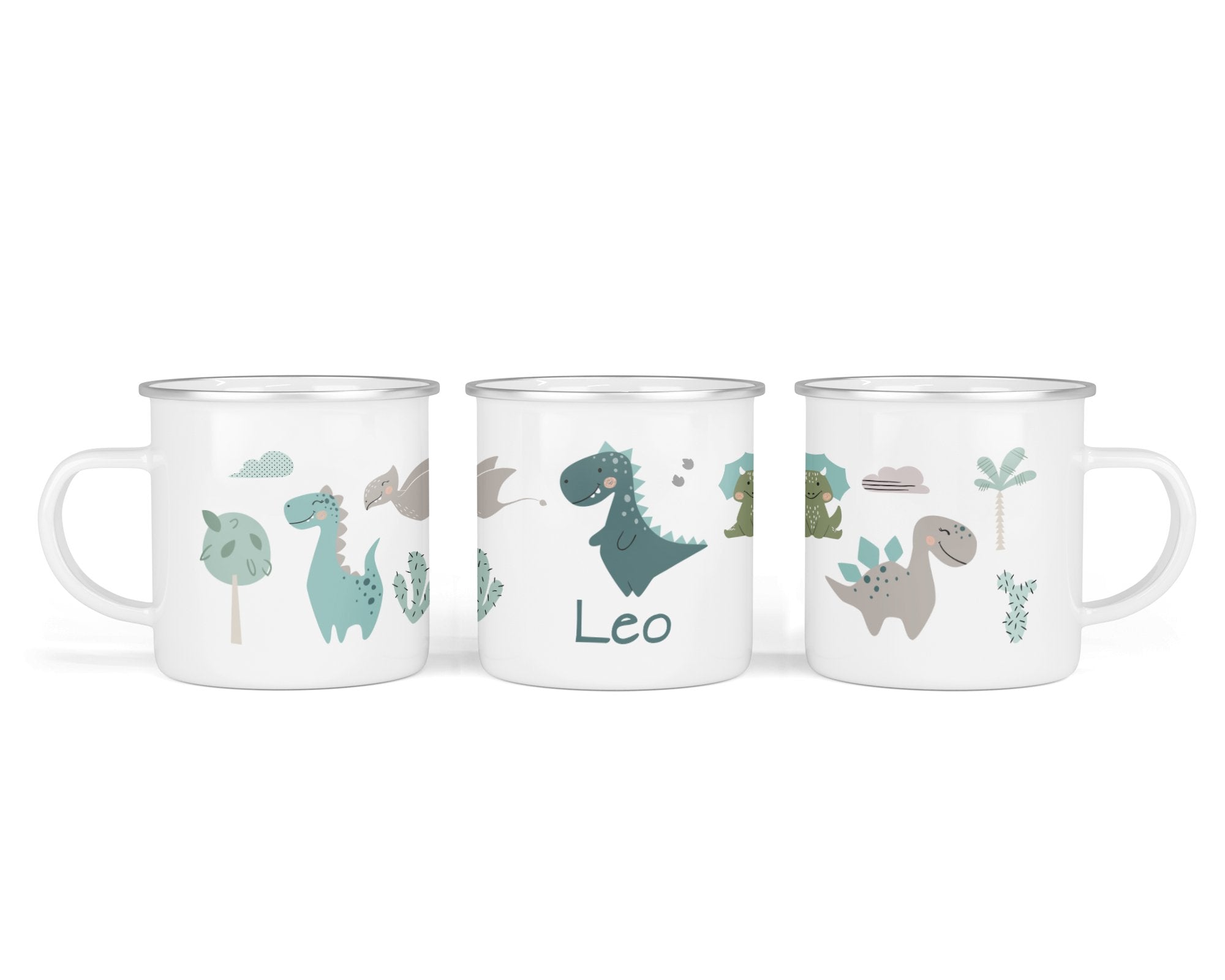 Personalisierte Emailletasse 75. Dinosause - Mamikes