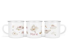 Personalisierte Emailletasse 77. Fluffy cuddle - Mamikes