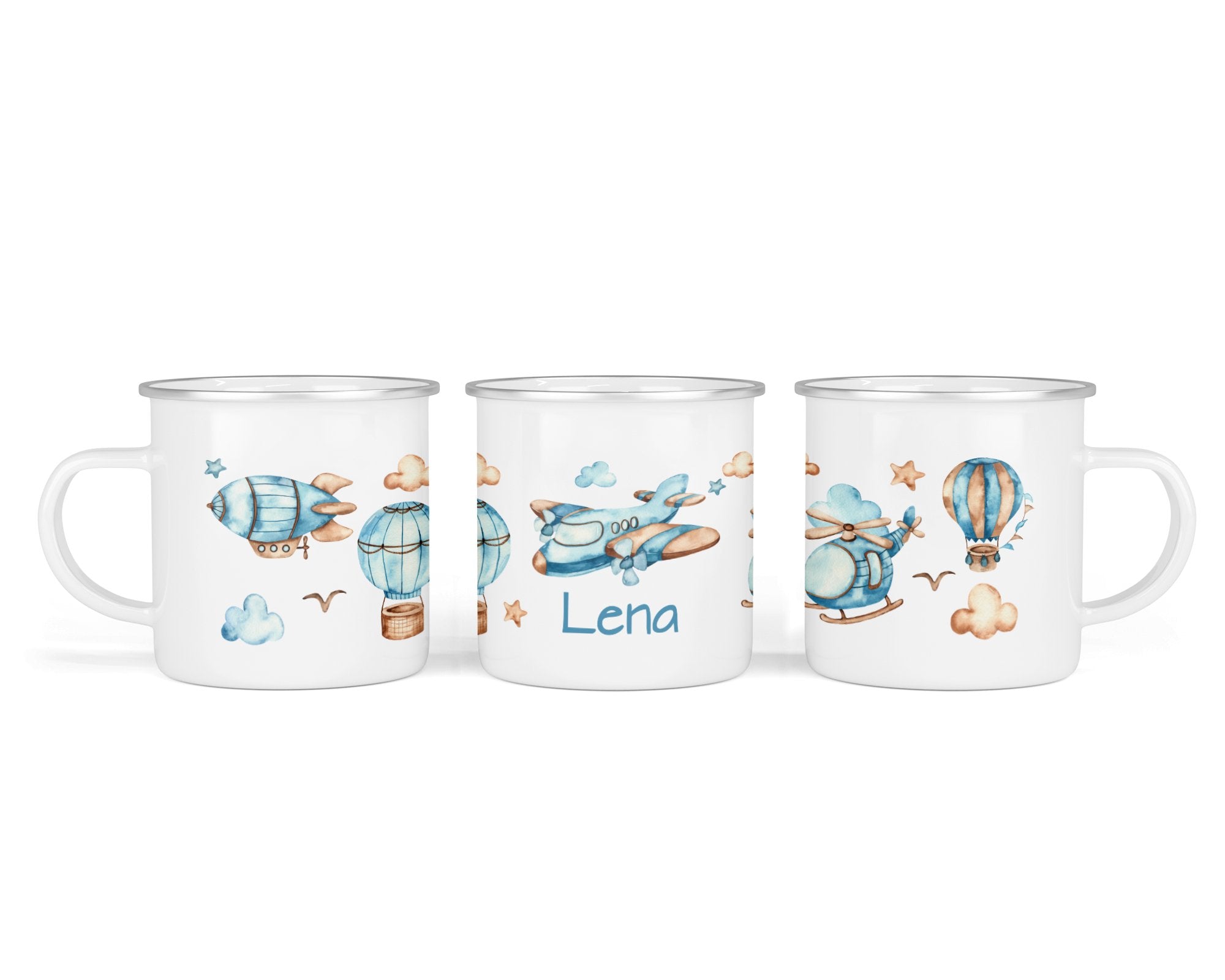 Personalisierte Emailletasse 81. Luftfahrzeuge - Mamikes