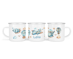 Personalisierte Emailletasse 81. Luftfahrzeuge - Mamikes