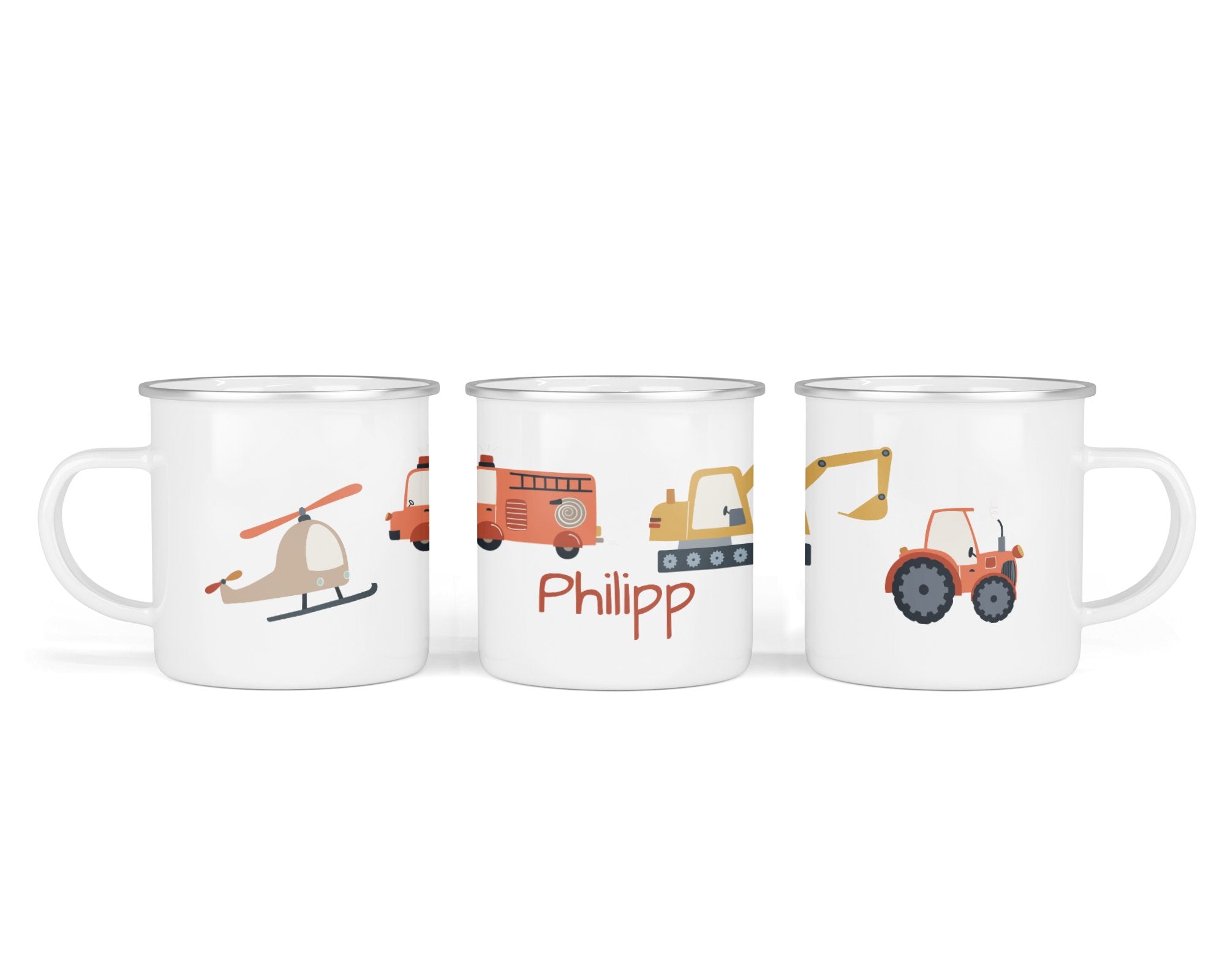 Personalisierte Emailletasse 83. Fahrzeuge 2 - Mamikes