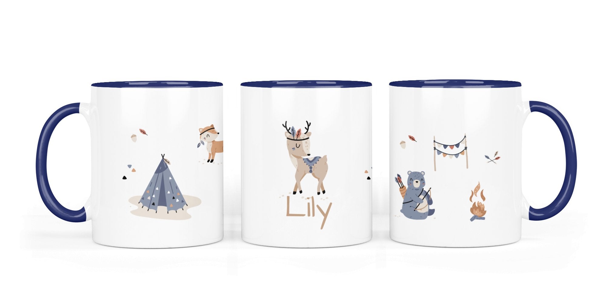Personalisierte Keramiktasse (7 Farben) 11.woodland animals - Mamikes
