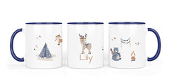 Personalisierte Keramiktasse (7 Farben) 11.woodland animals - Mamikes