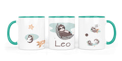Personalisierte Keramiktasse (7 Farben) 12.spacy sloth - Mamikes