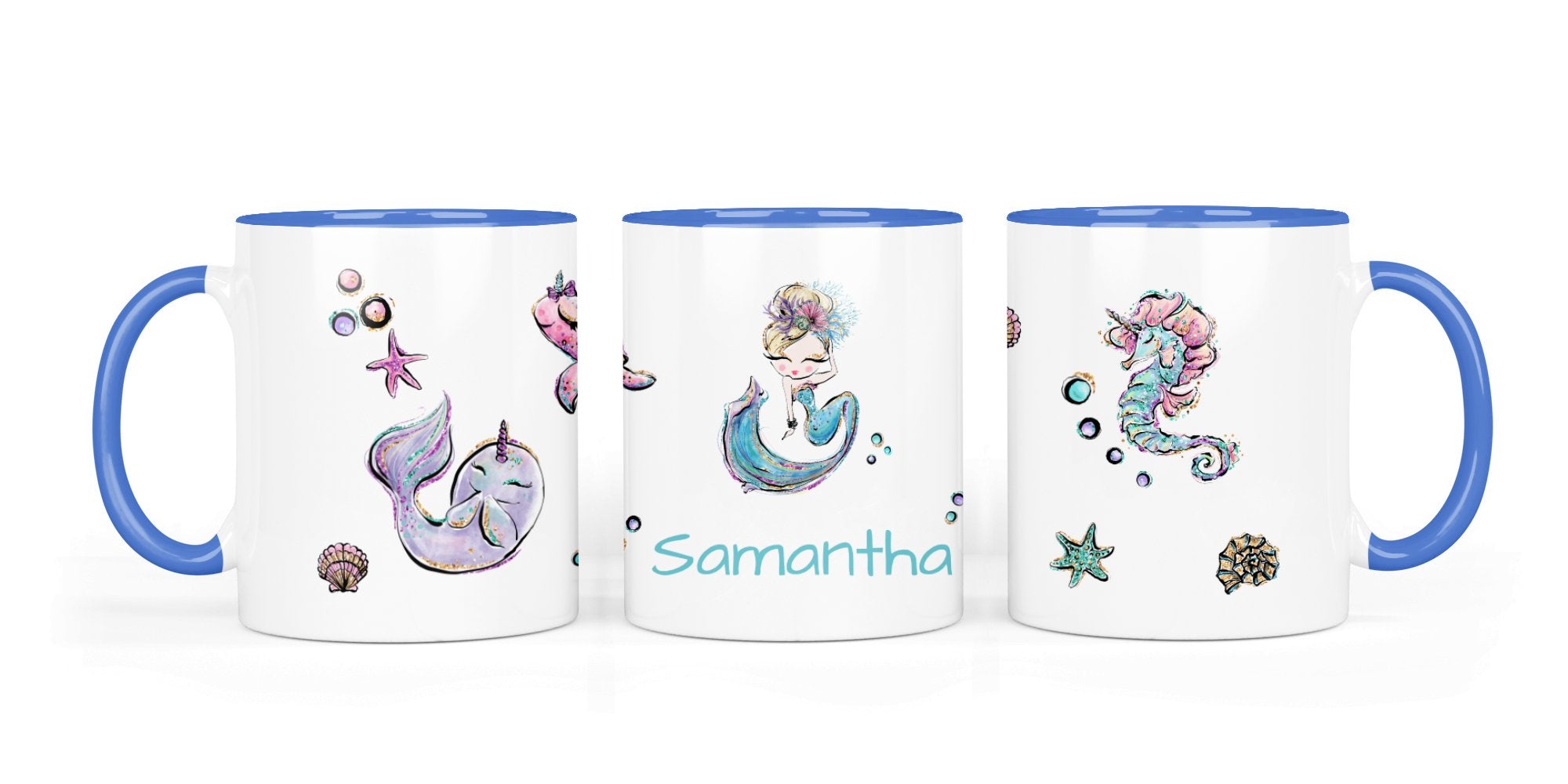 Personalisierte Keramiktasse (7 Farben) 16.mermaids 2 - Mamikes