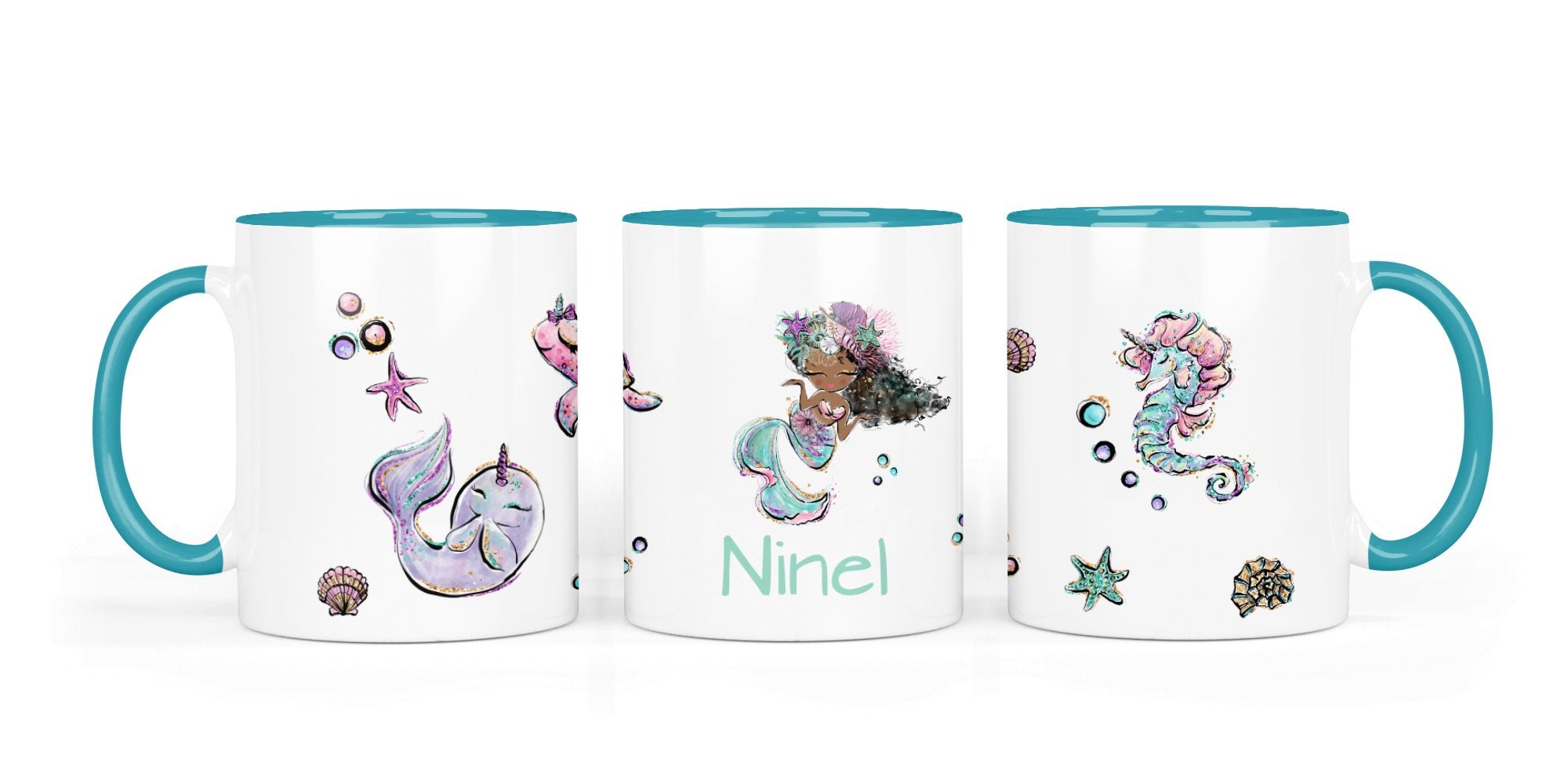 Personalisierte Keramiktasse (7 Farben) 17.mermaids 3 - Mamikes