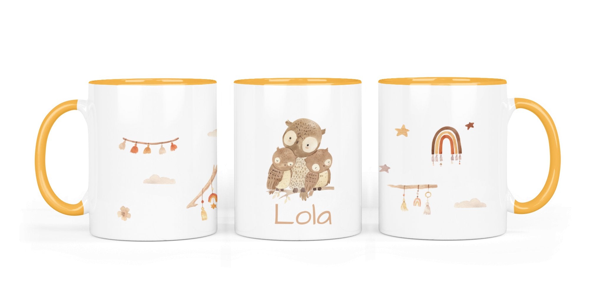 Personalisierte Keramiktasse (7 Farben) 27.Eule - Mamikes