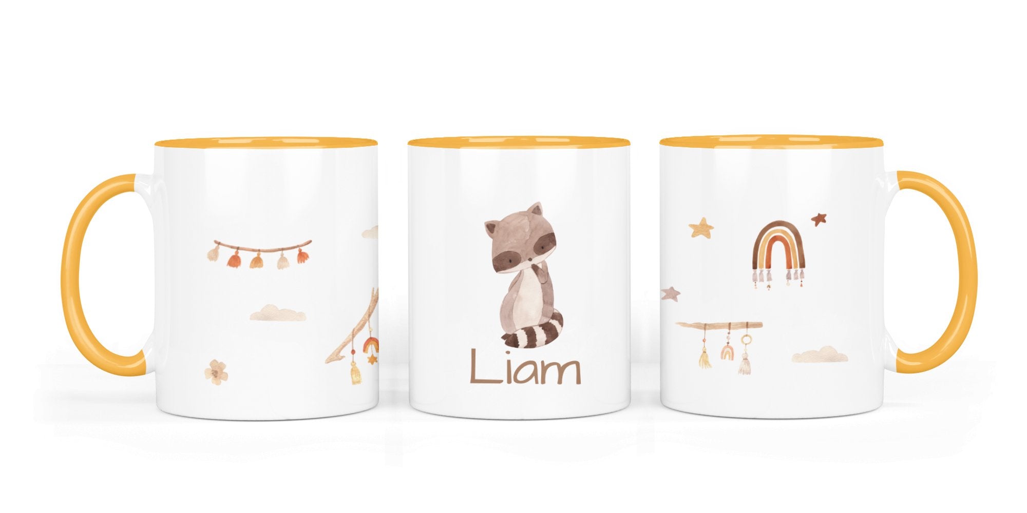 Personalisierte Keramiktasse (7 Farben) 32.Waschbär - Mamikes