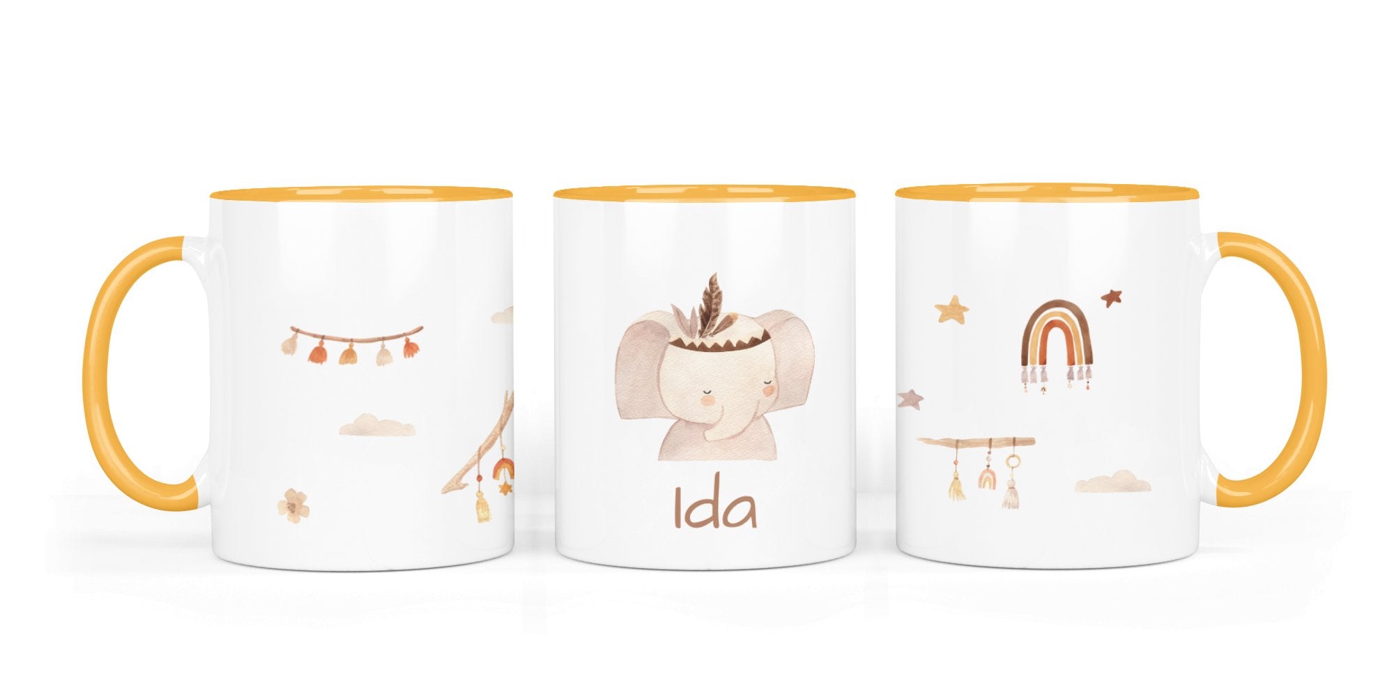 Personalisierte Keramiktasse (7 Farben) 36.Elefant - Mamikes