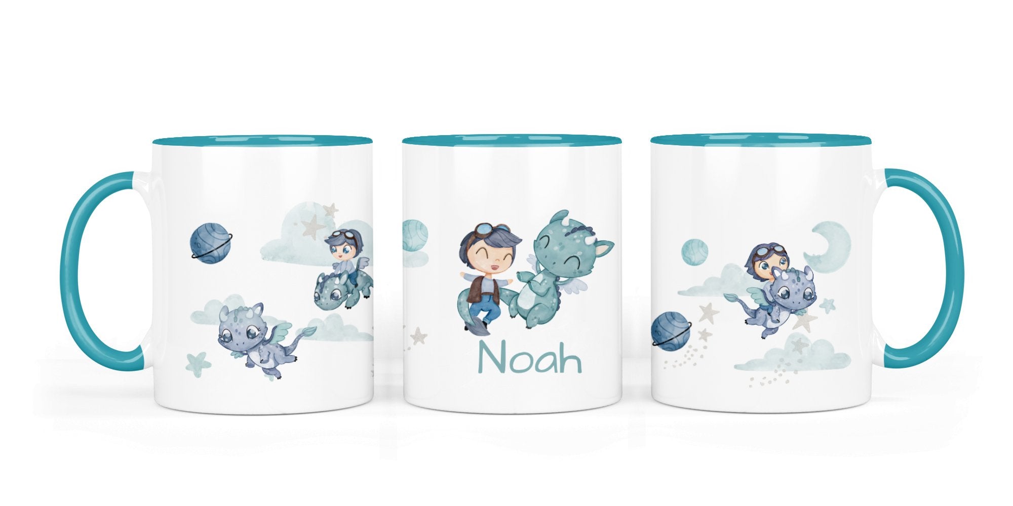 Personalisierte Keramiktasse (7 Farben) 41. Drachenreiter - Mamikes