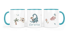 Personalisierte Keramiktasse (7 Farben) 43.Dinoreiterin - Mamikes