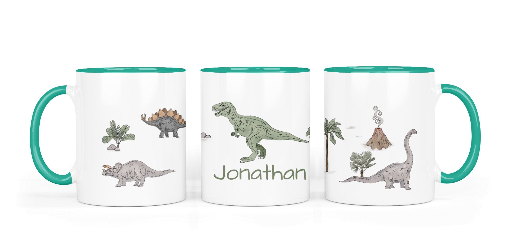 Personalisierte Keramiktasse (7 Farben) 62.Dino Park - Mamikes