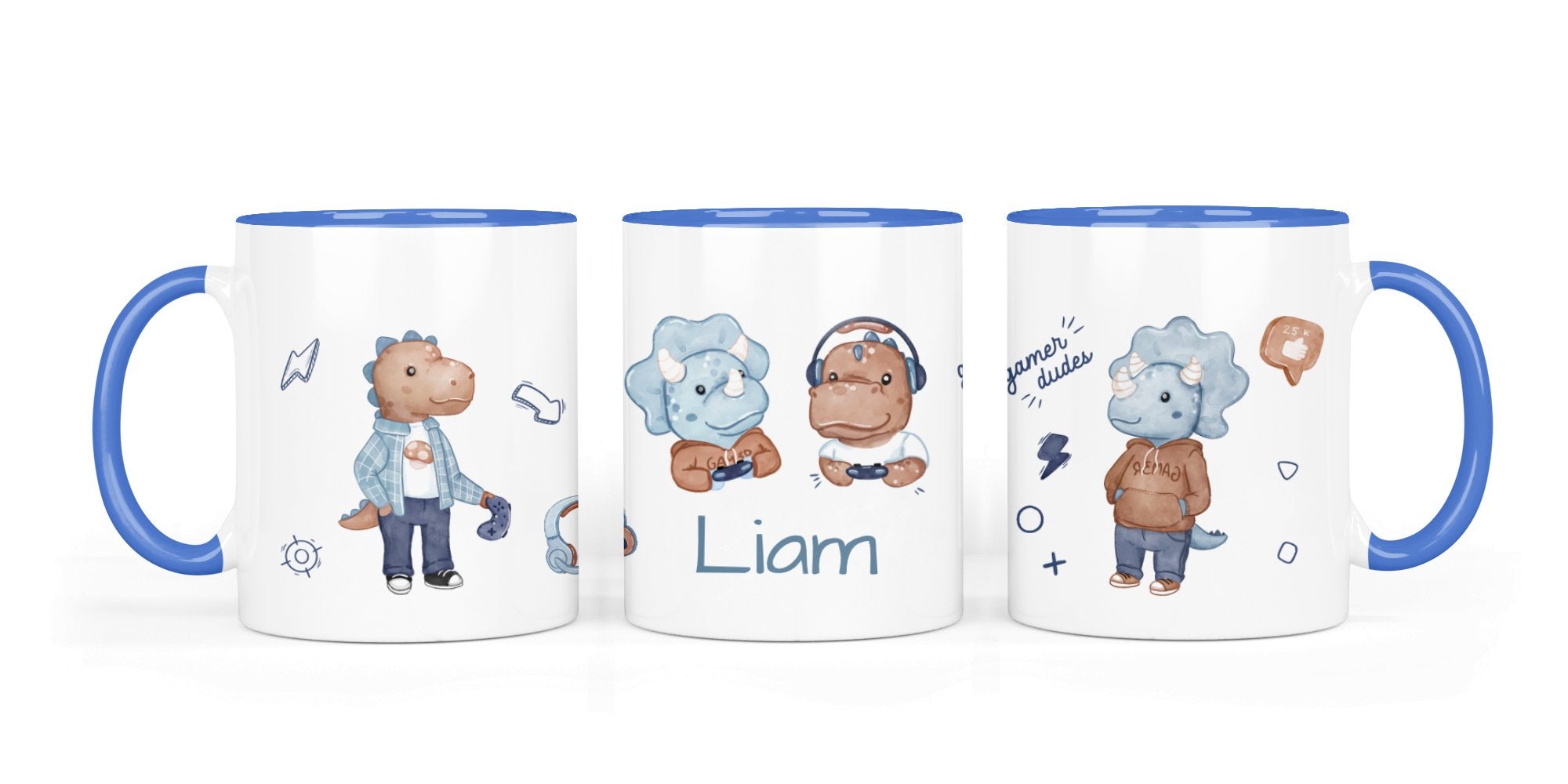 Personalisierte Keramiktasse (7 Farben) 63. Gamer Dudes - Mamikes