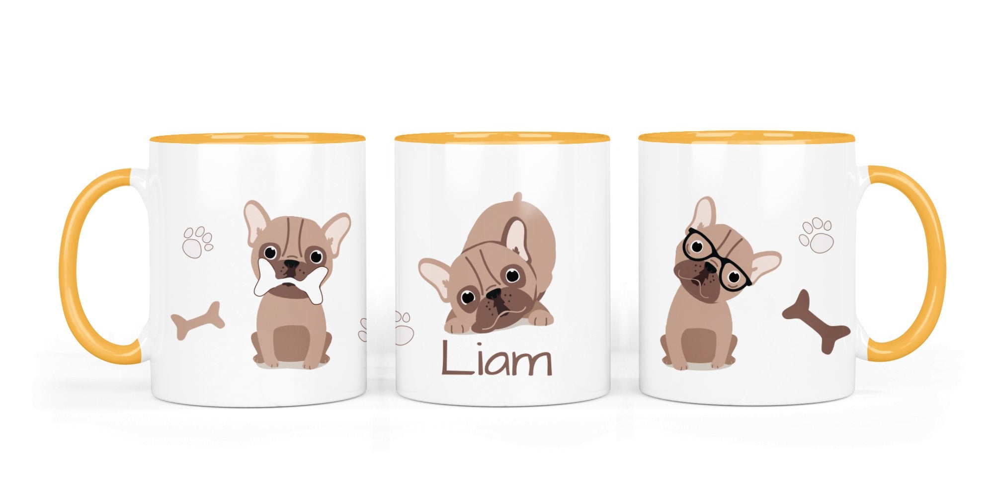 Personalisierte Keramiktasse (7 Farben) 66. Hund - Mamikes