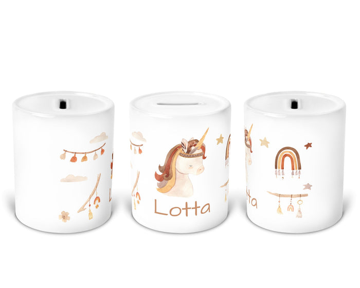 Personalisierte Spardose 14.Einhorn