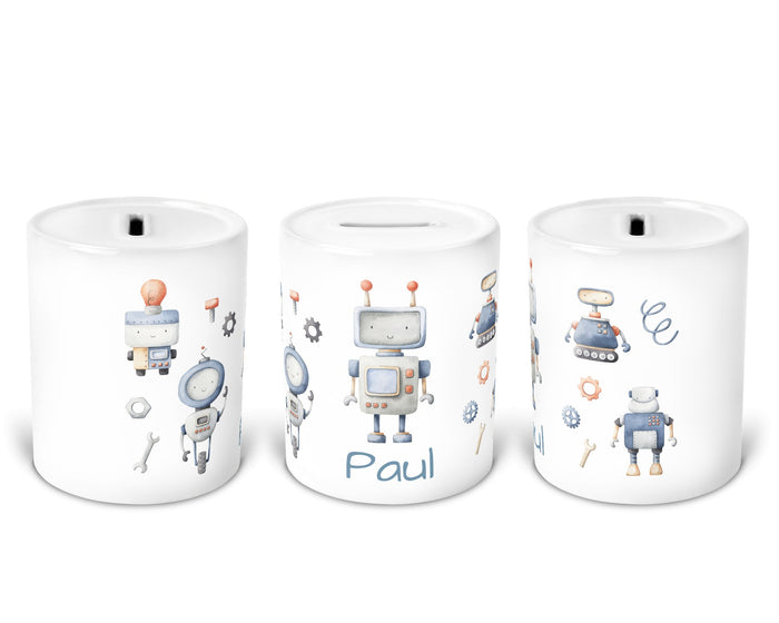 Personalisierte Spardose 39.robo kids