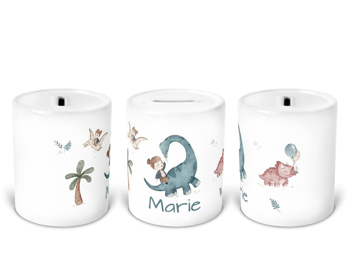 Personalisierte Spardose 43.Dinoreiterin