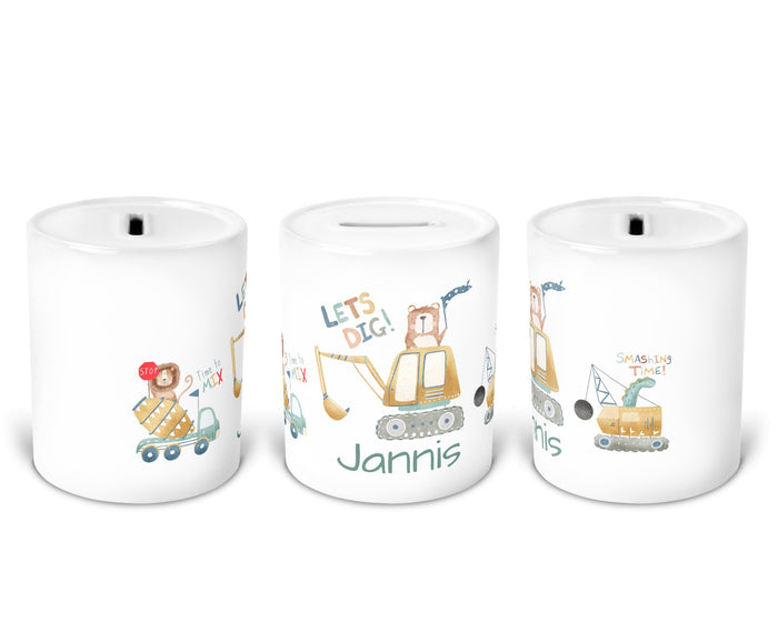 Personalisierte Spardose 53.Tierbaustelle