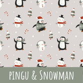Pingu and snowman Baumwolle - Mamikes