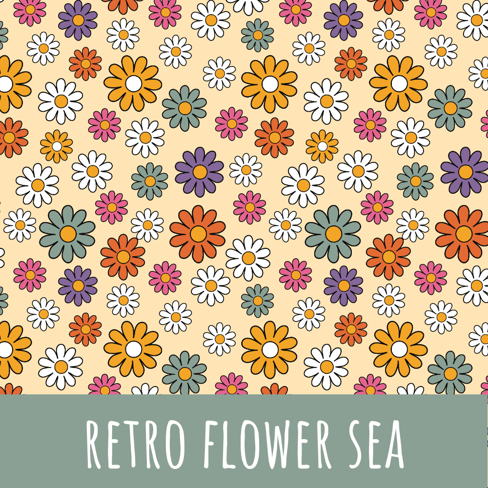 Retro flower sea Baumwolle - Mamikes