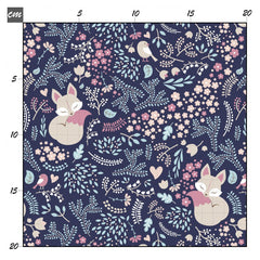 Sleeping fox blue Baumwolle - Mamikes