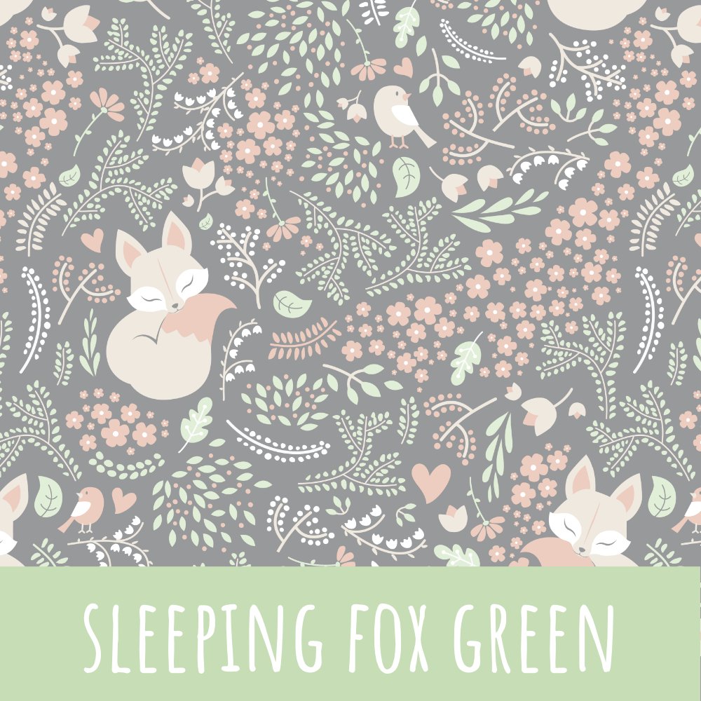 Sleeping fox-green Baumwolle - Mamikes