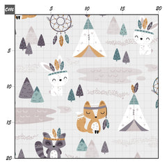 Tribal woodland mint Baumwolle - Mamikes