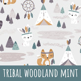 Tribal woodland mint Baumwolle - Mamikes