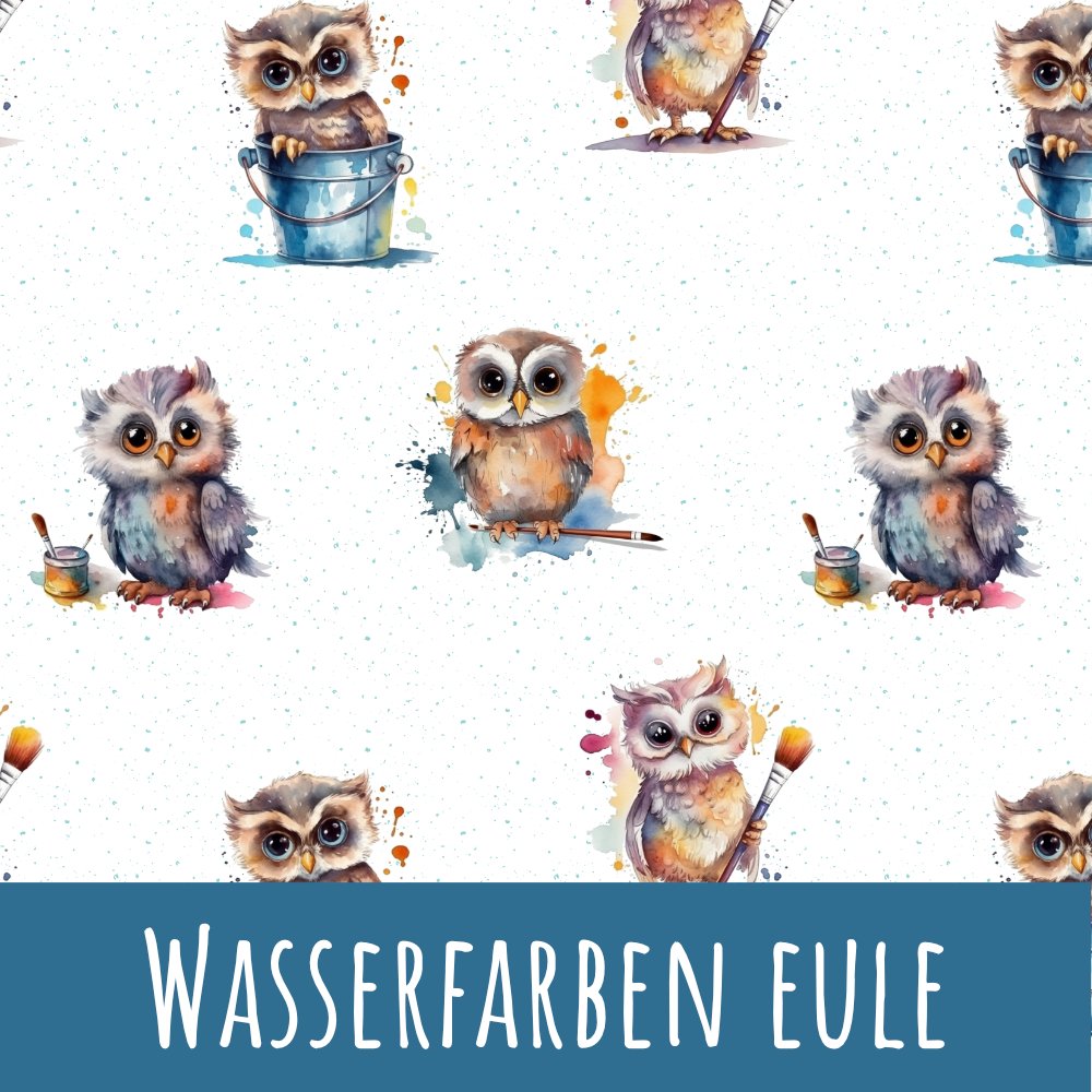Wasserfarben Eule Baumwolle - Mamikes