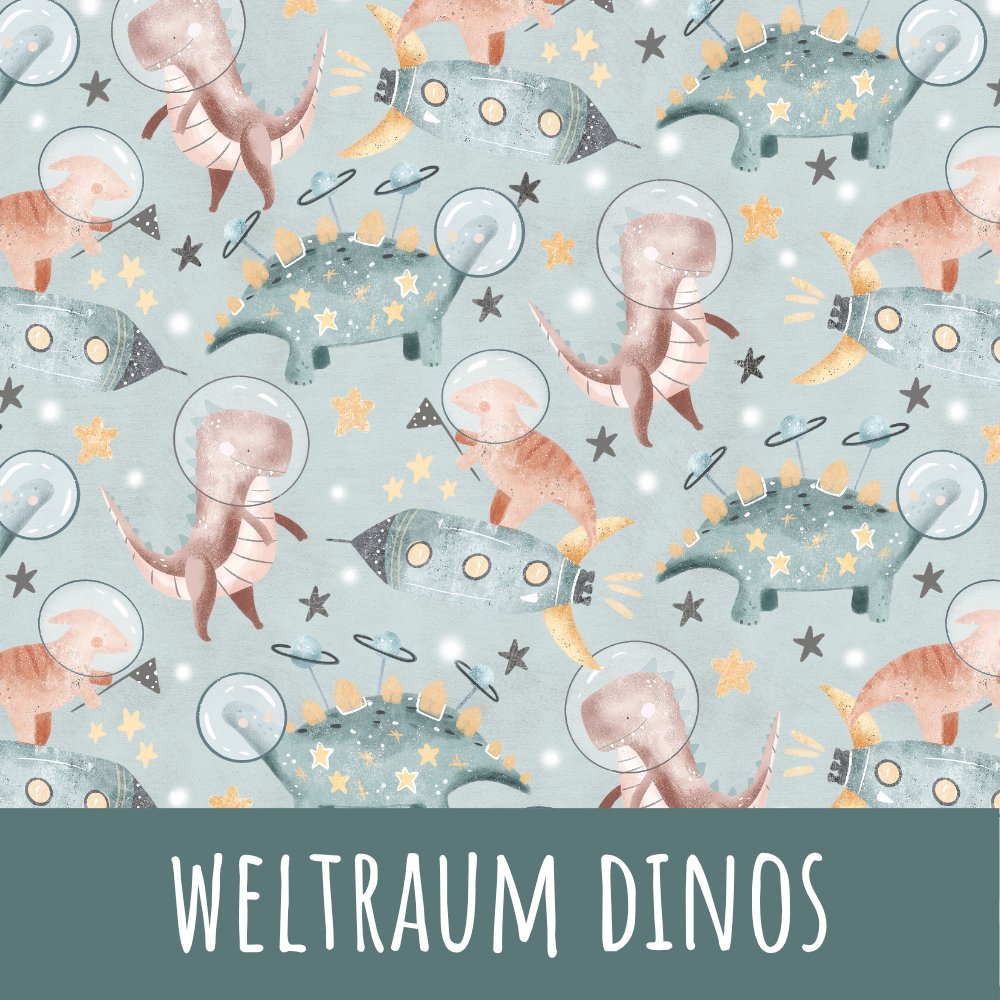 Weltraum Dinos Baumwolle - Mamikes