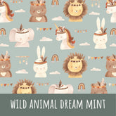 Wild animal dream mint Baumwolle - Mamikes