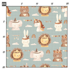 Wild animal dream mint Baumwolle - Mamikes