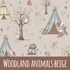 Woodland animals beige Bio Jersey - Mamikes