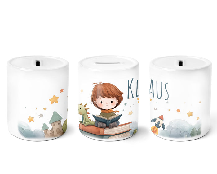 Personalisierte Spardose 623 Lesefreund