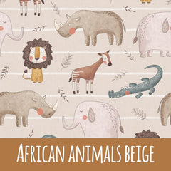 african animals beige Bio Jersey 32 cm Stoffrest