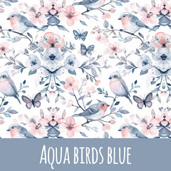 aqua bird (blau oder rosa) Bio-Sommersweat 50cm Stoffrest 20,8€/m