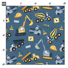 Baustellen Traum blau Musselin