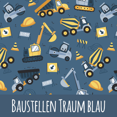 Baustellen Traum blau Musselin