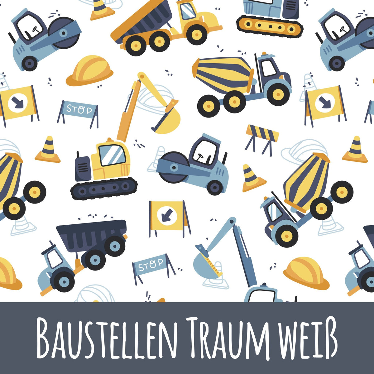 Baustellen Traum weiß  Bio Jersey