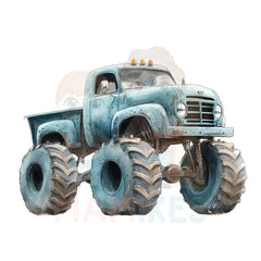 Bügelbild blauer Monstertruck - H052