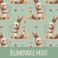 Blumenhase mint Bio Rib Jersey 55cm Stoffrest 15,45€/m