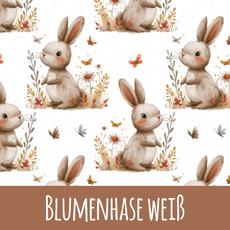 Blumenhase weiß Bio Jersey