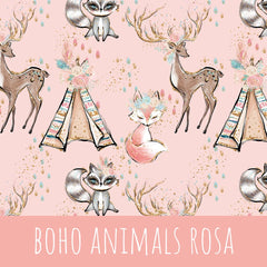 Boho animals rosa Bio Jersey 22cm Stoffrest 18,1€/m