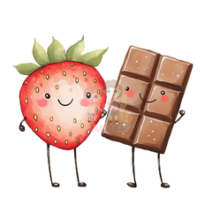 Bügelbild best friends strawberry - 25-005
