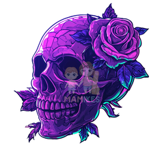 Bügelbild flower skullhead 2 - 25-017