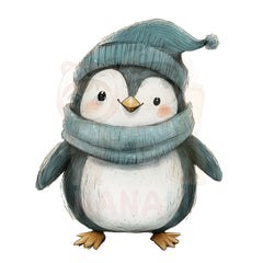 Bügelbild happy winter pinguin - H030