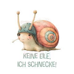 Bügelbild Keine Eile, ich schnecke! - BS017